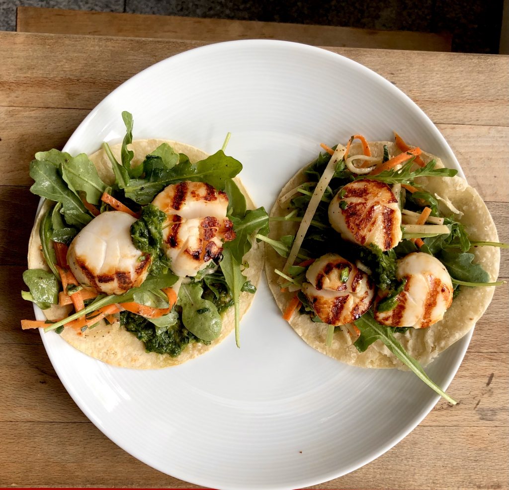 Grilled Scallop Tortillas