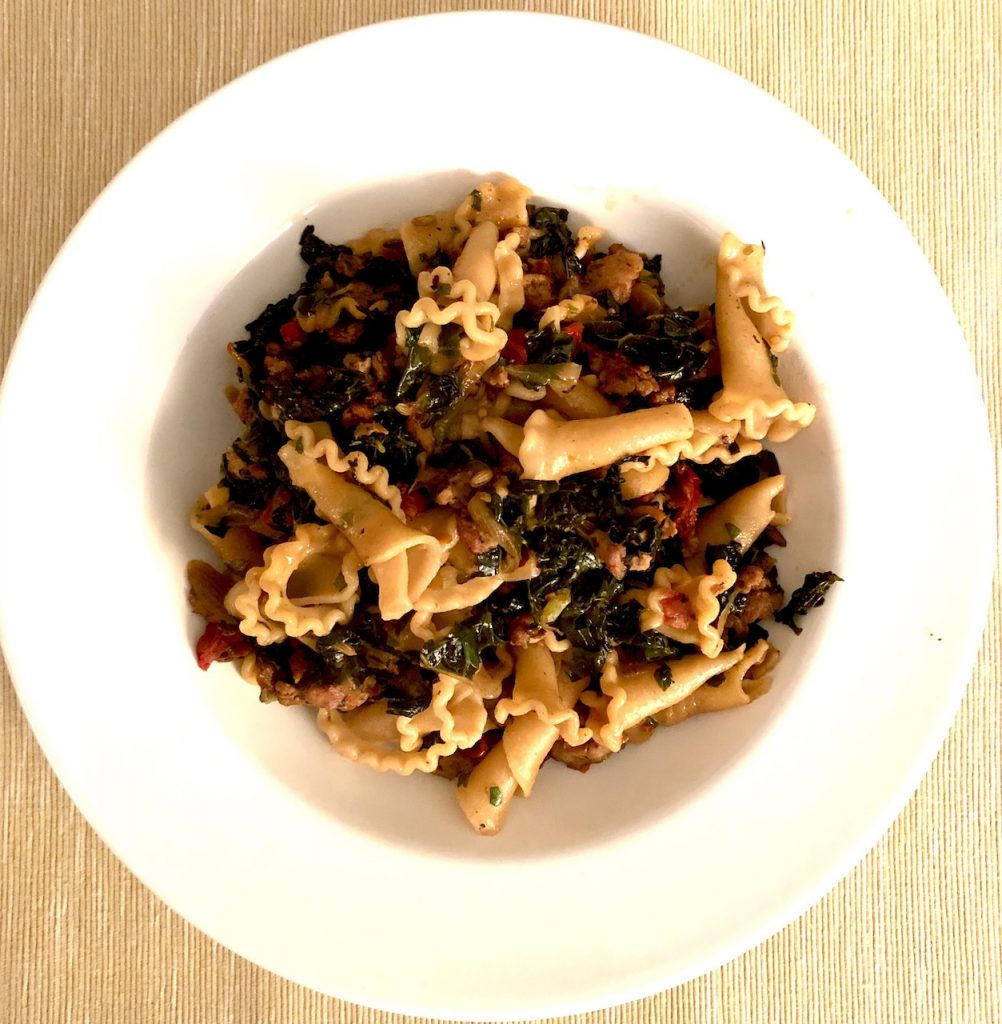 Pasta with Greens and Pine Nuts