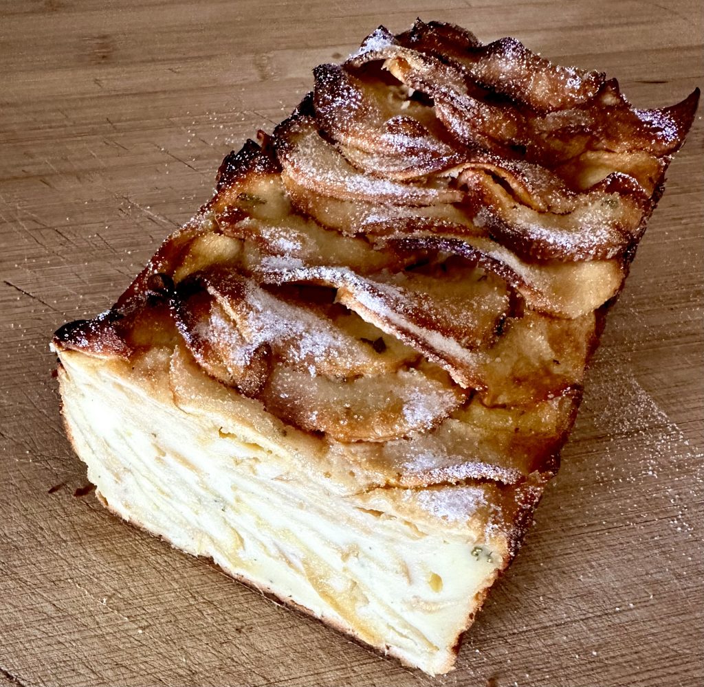 Apple Rosemary Cake – detail Apple Rosemary Cake showing the inside of the cake