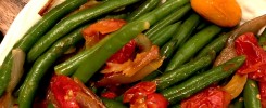 Steamed Green Beans with Roasted Tomatoes